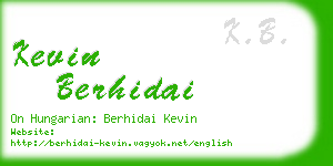 kevin berhidai business card